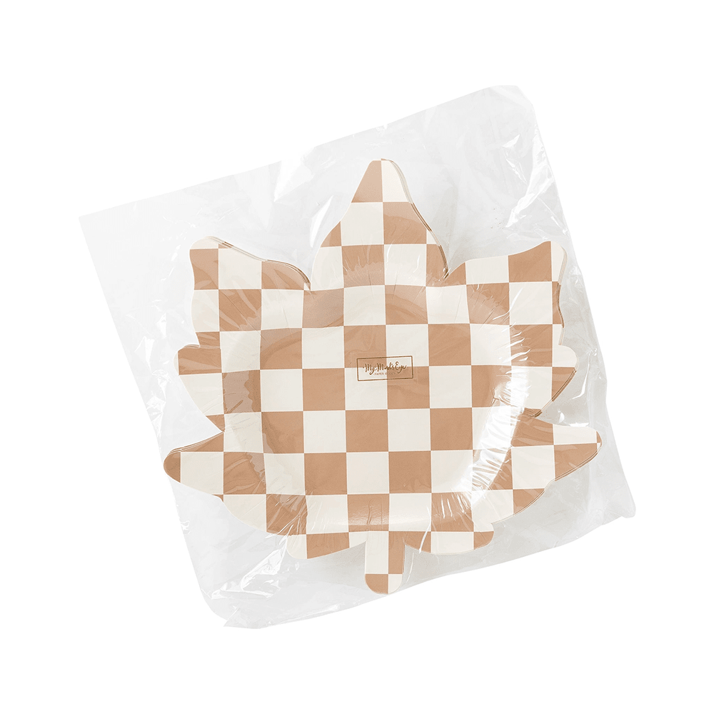 Checkered Maple Leaf Plates, Shopsweetluluss