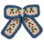 Cherry Crochet Bow Clip, Shopsweetluluss