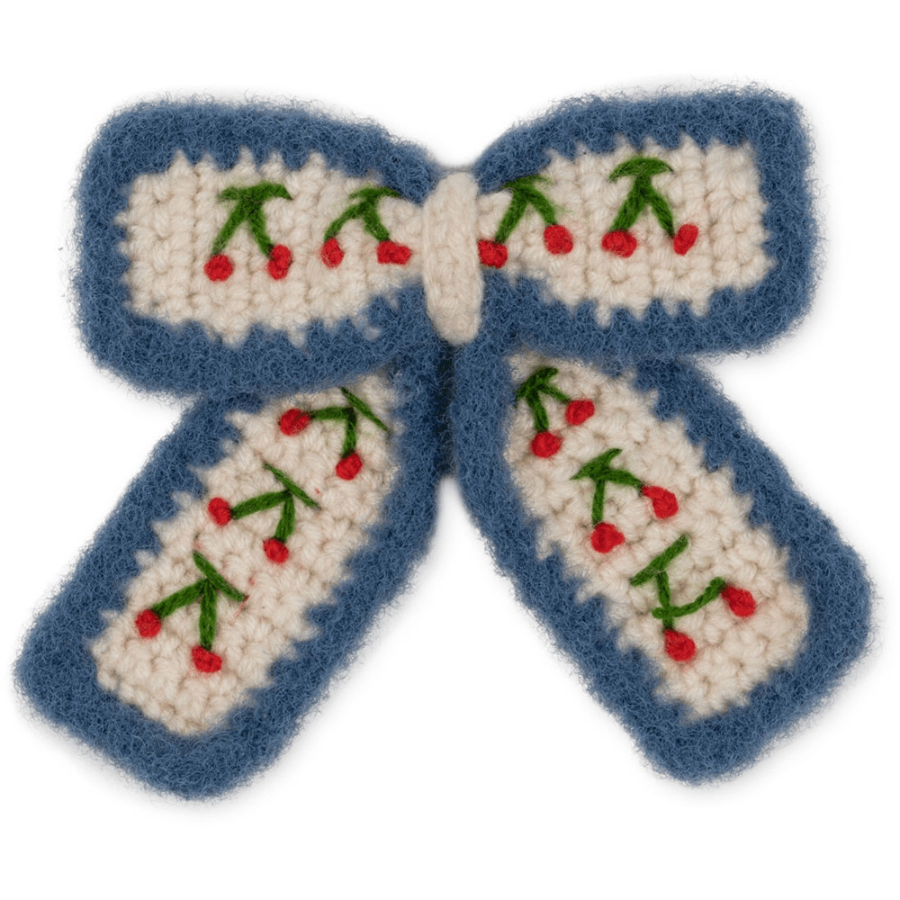 Cherry Crochet Bow Clip, Shopsweetluluss