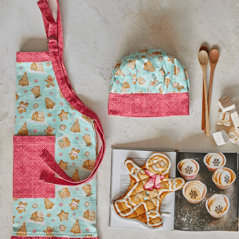 Children's Apron, Hat & Mitt Set, Cookie Pattern - Shopsweetluluss