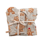 Children's Apron, Hat + Oven Mitt Set, Gingerbread Print - Shopsweetluluss
