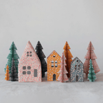 Handmade Recycled Paper Chintz Honeycomb Tree, Set of 4