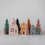 Recycled Paper Mache Houses w/ Chintz Pattern, Set of 3 - Shopsweetluluss