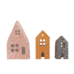 Recycled Paper Mache Houses w/ Chintz Pattern, Set of 3 - Shopsweetluluss
