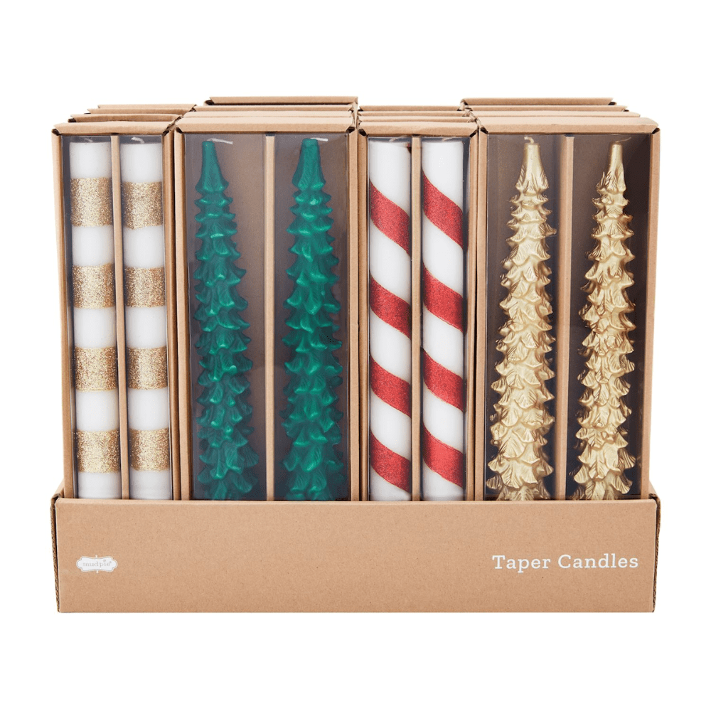 Christmas Taper Candles - 4 Style Options, Shopsweetluluss