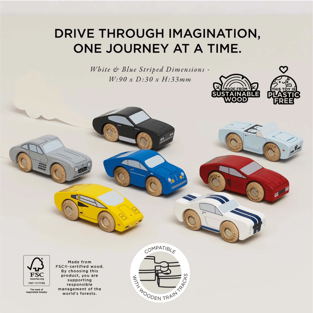 Classic Wooden Sports Cars - Set of 7, Shopsweetluluss