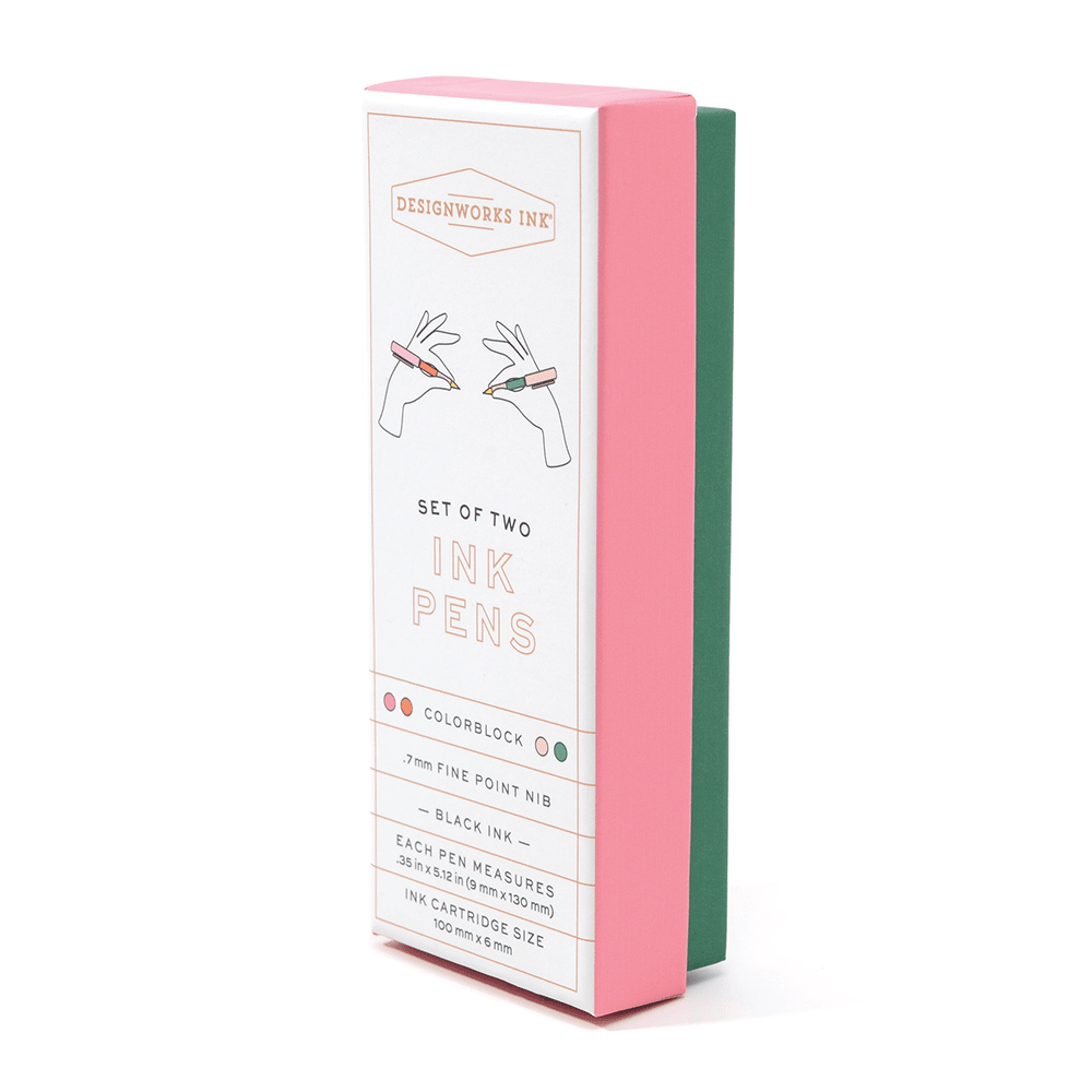 Color Block Pen Set - Red Orange & Emerald, Shopsweetluluss