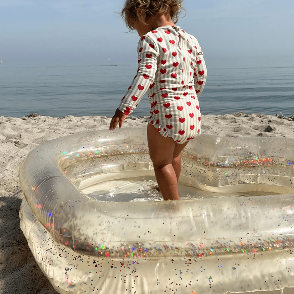 Confetti Heart Kiddie Pool - Cream, Shopsweetluluss