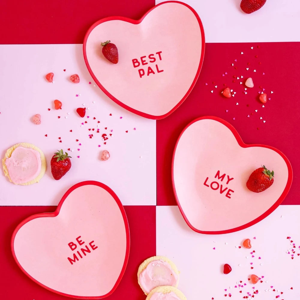 Conversation Heart Bamboo Plate Set, Shopsweetluluss