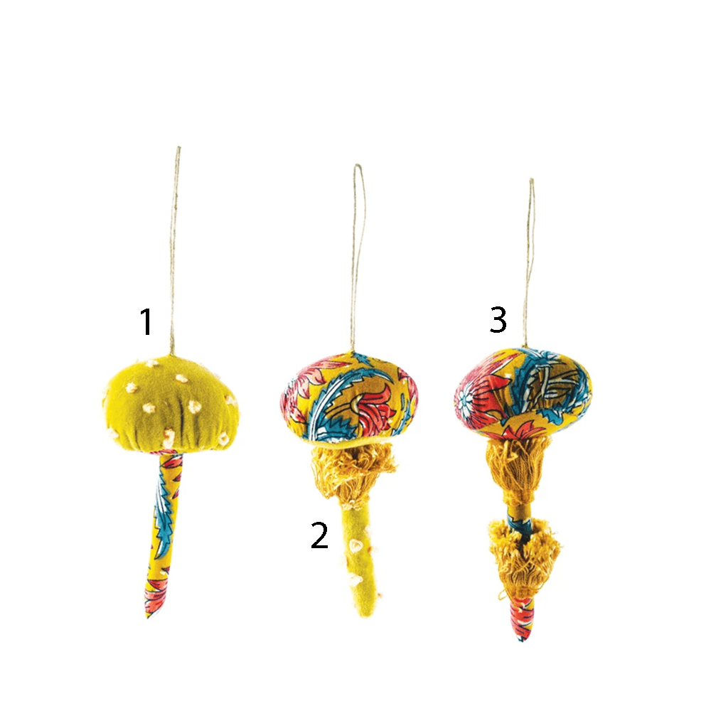Cotton Fabric Mushroom Ornament - 3 Style Options, Shopsweetluluss