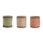 10 Yard Cotton Cord w/ Gold Metallic Thread on Wood Spool, 3 Color Options - Shopsweetluluss