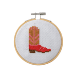 Cowboy Boot Mini Cross Stitch Kit, Shopsweetluluss