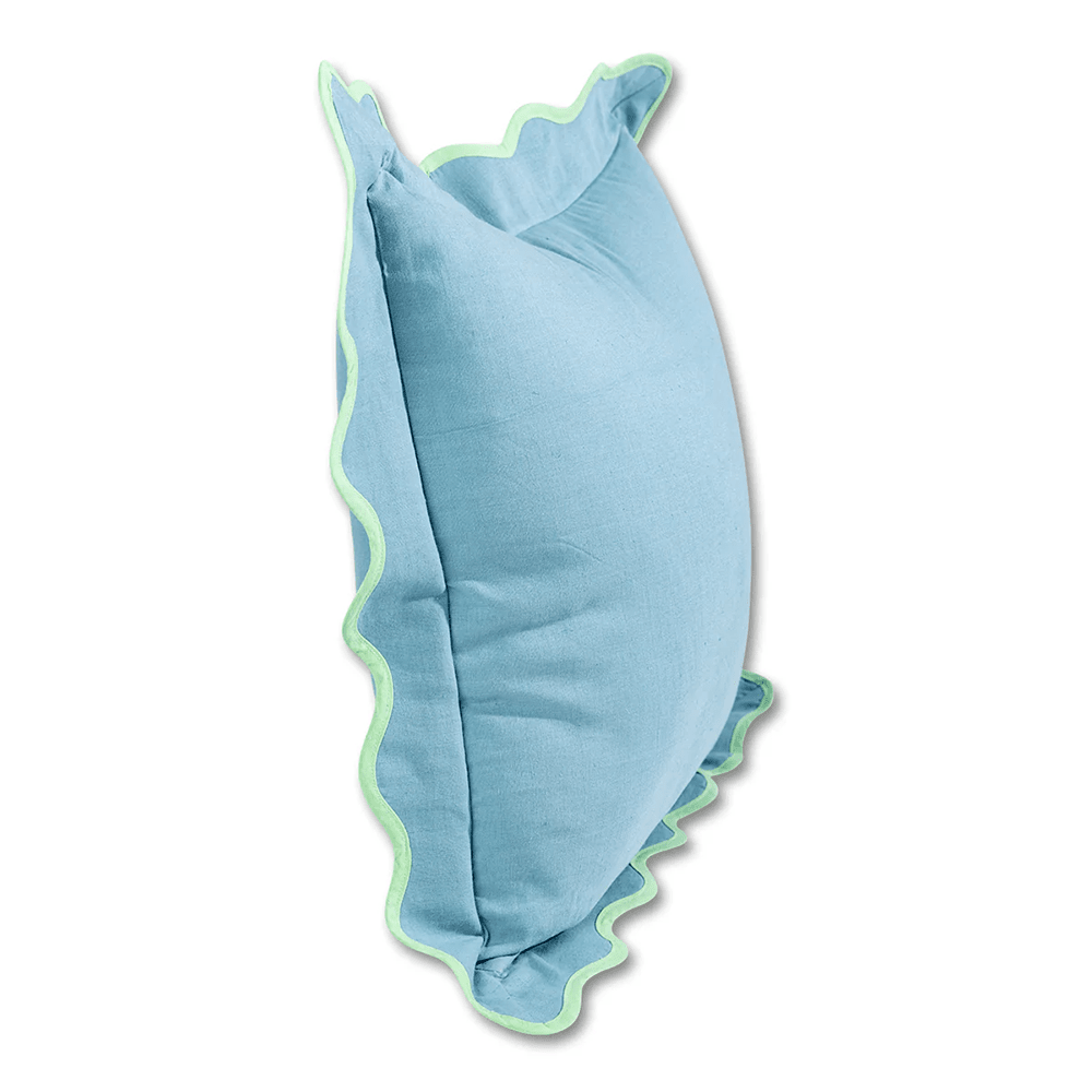 Darcy Linen Pillow - Aqua + Mint, Shopsweetluluss