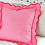 Darcy Linen Pillow - Light Pink & Cherry, Shopsweetluluss