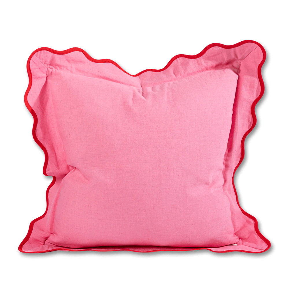 Darcy Linen Pillow - Light Pink & Cherry, Shopsweetluluss