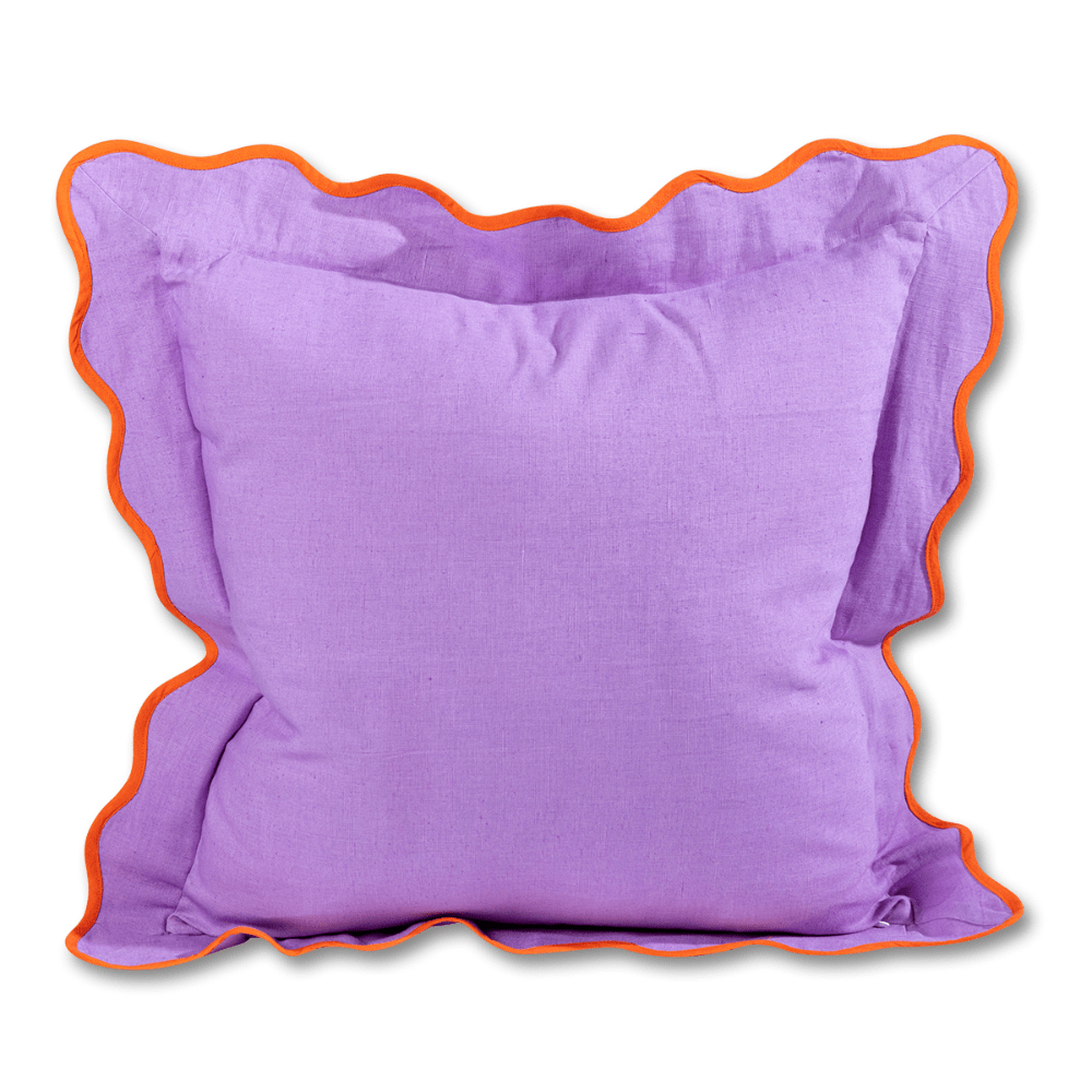 Darcy Linen Pillow - Lilac + Orange, Shopsweetluluss