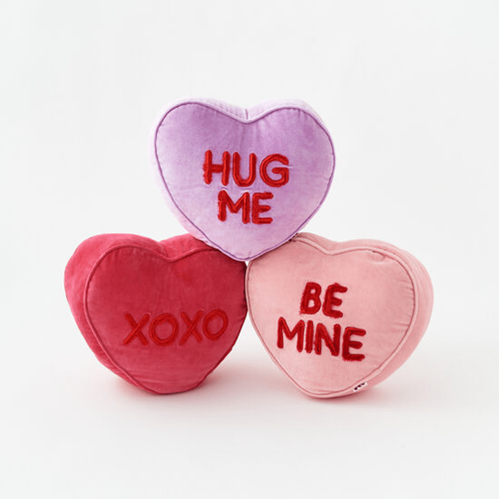 Embroidered Conversation Heart Pillow - 3 Style Options, Shopsweetluluss
