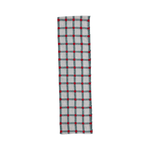 Embroidered Cotton Table Runner.- Natural, Green & Red Plaid, Shopsweetluluss