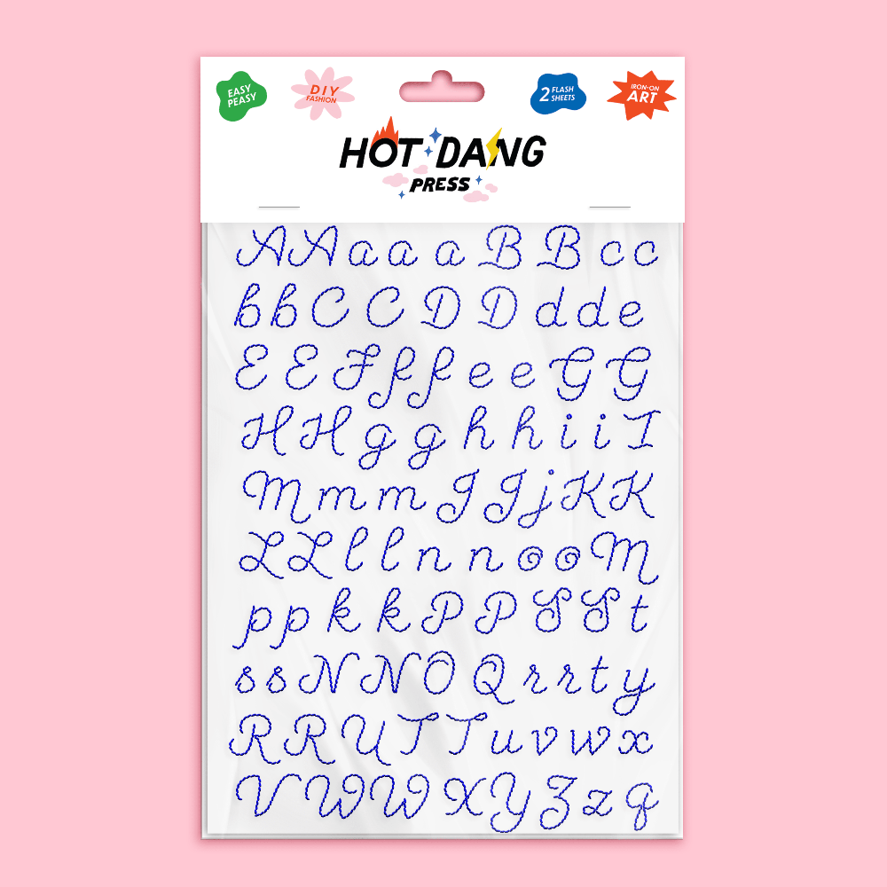 Embroidery Alphabet Sheet, 2pk. - Blue, Shopsweetluluss