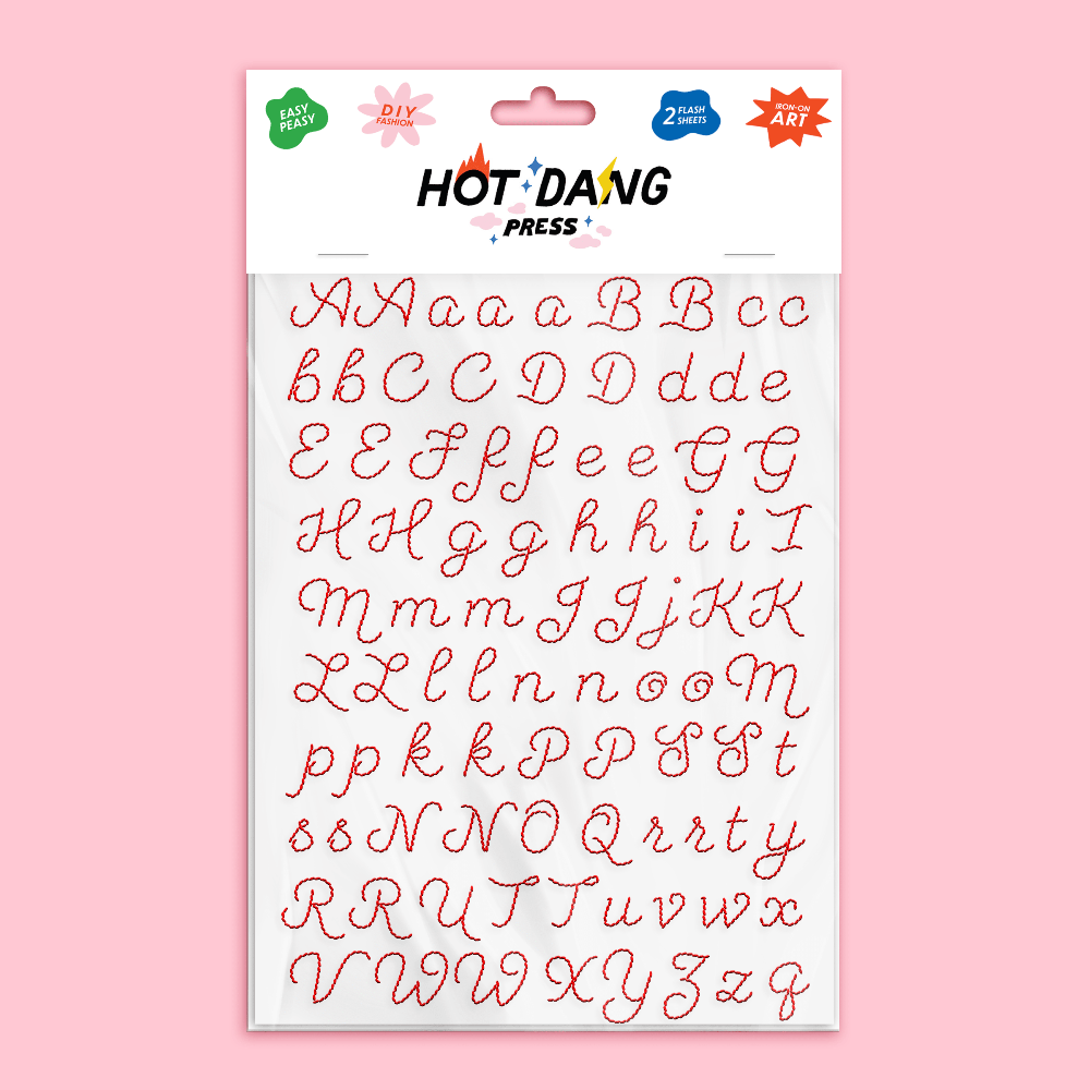 Embroidery Alphabet Sheet, 2pk. - Red, Shopsweetluluss