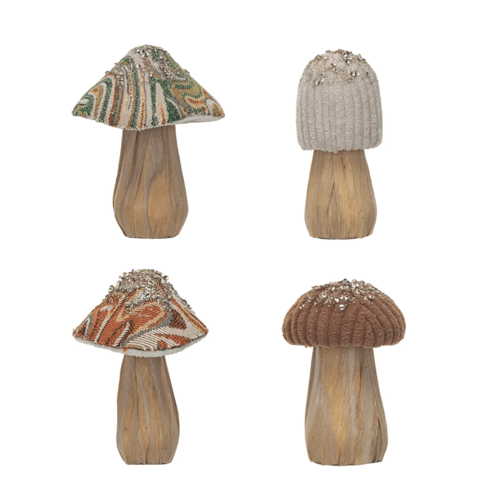 Fabric Topped Mushrooms Set, Shopsweetluluss