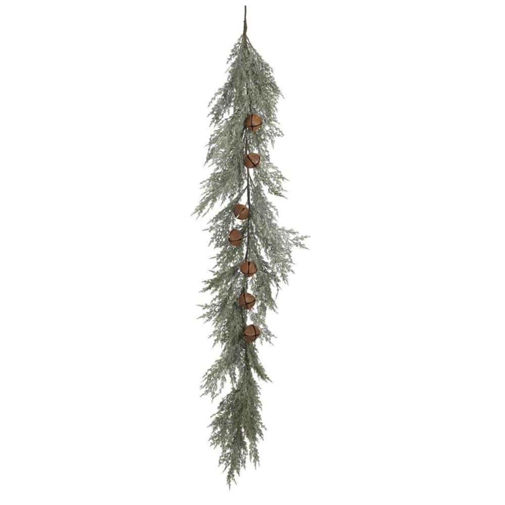 Faux Cedar Garland with Metal Bells, Shopsweetluluss