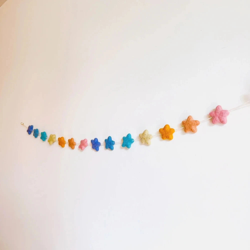 Felt Star Garland  - Pastel, Shopsweetluluss