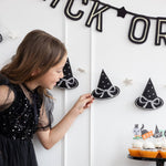 Puffy Felt Witch Hats Banner, Shopsweetluluss