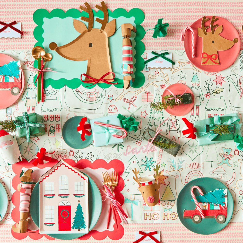 Meri Meri Reindeer With Raffia Bow Plates, Shopsweetluluss