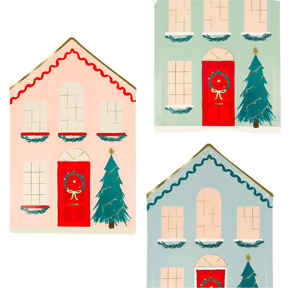 Meri Meri Festive House Plates, Shopsweetluluss