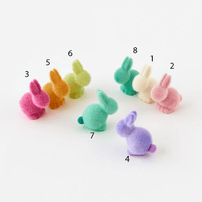 Flocked Seated Bunny, Small - 8 Color Options, Shopsweetluluss