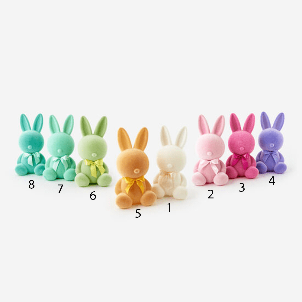 Flocked Sitting Bunny, Large - 8 Color Options, Shopsweetluluss