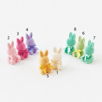 Flocked Sitting Bunny, Mini - 8 Color Options, Shopsweetluluss