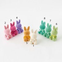 Flocked Sitting Bunny, Small - 8 Color Options, Shopsweetluluss