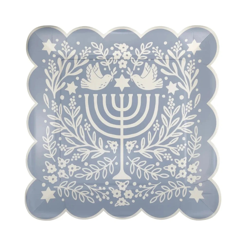 Floral Menorah Plates, Shopsweetluluss