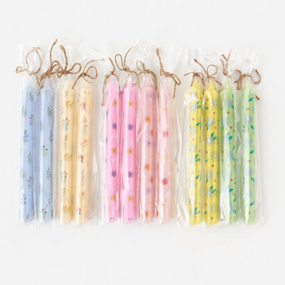 Floral Taper Candle - 6 Color Options, Shopsweetluluss