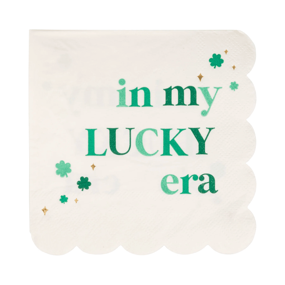 Foil Lucky Era Scallop Cocktail Napkins, Shopsweetluluss