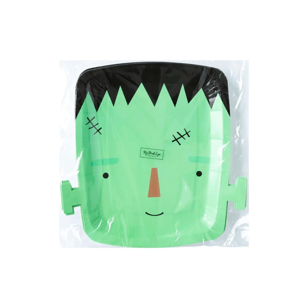 Frank & Mummy Frankenstein Shaped Paper Plate - Shopsweetluluss