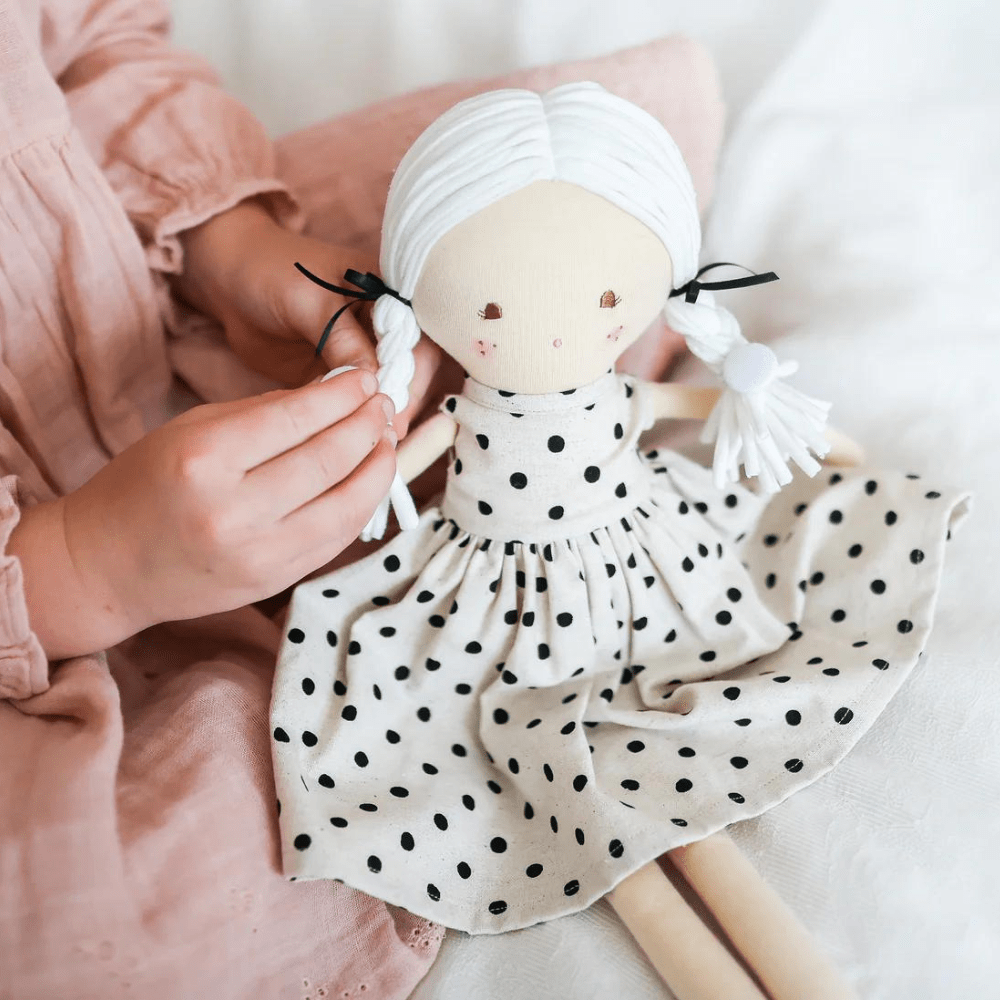 Frankie Doll - Black Linen Spot, Shopsweetluluss