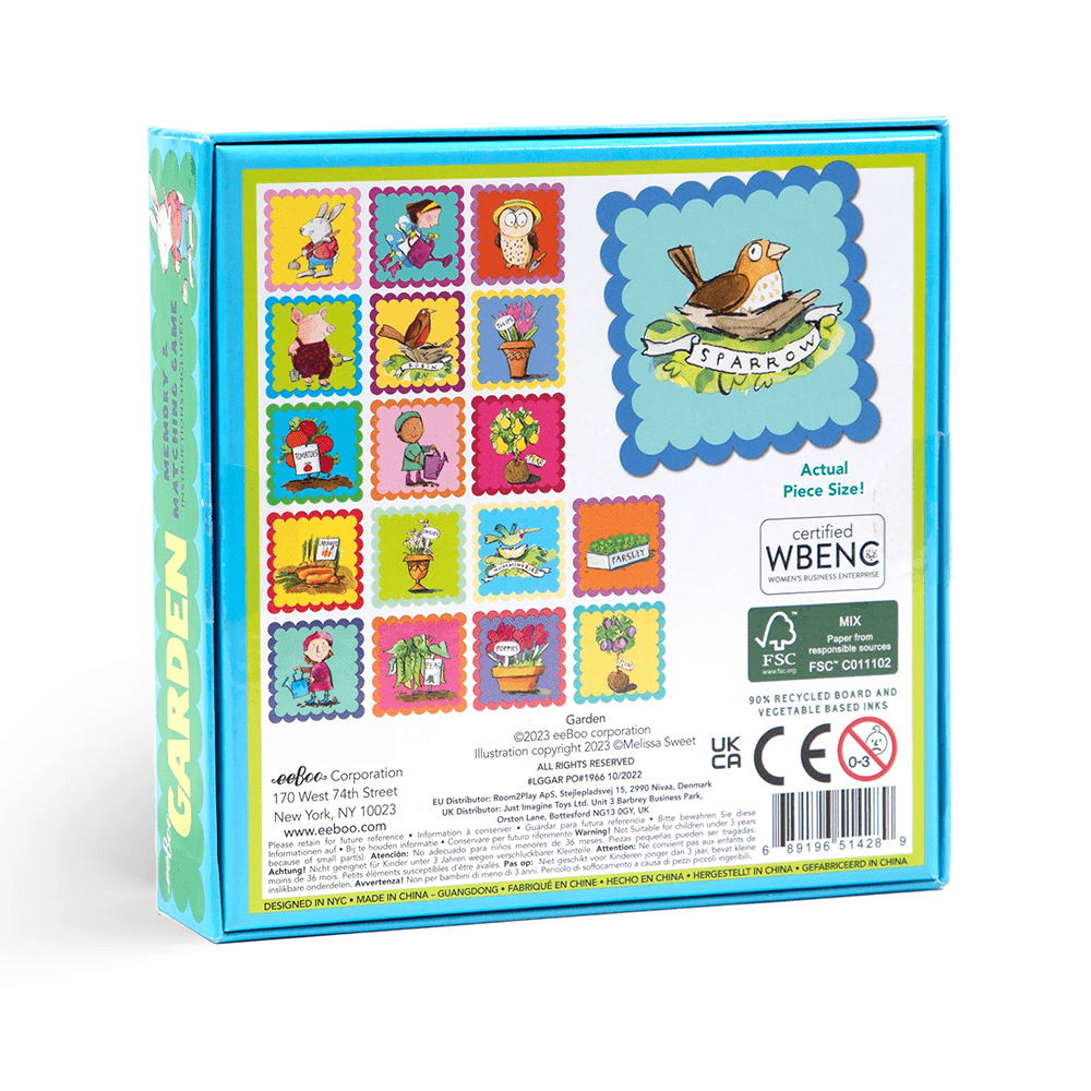Garden Little Square Memory Game, Shopsweetluluss