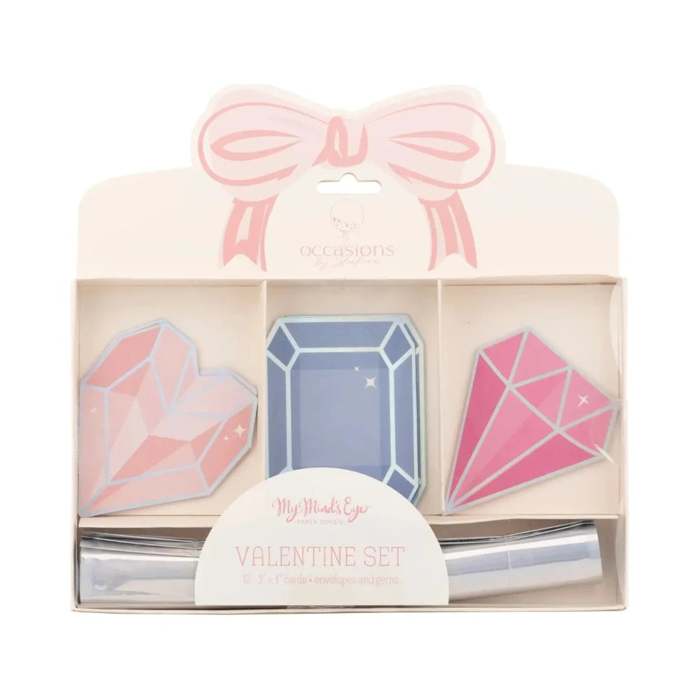 Gems Valentine's Day Card Set, Shopsweetluluss