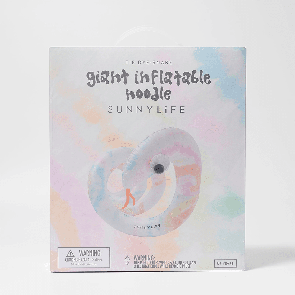 Giant Inflatable Noodle Snake - Tie Dye Multi, Shopsweetluluss