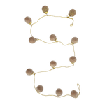 Glass Ball Ornament Garland w/ Embedded Natural Hay & Gold Cord  - Matte Pink, Shopsweetluluss