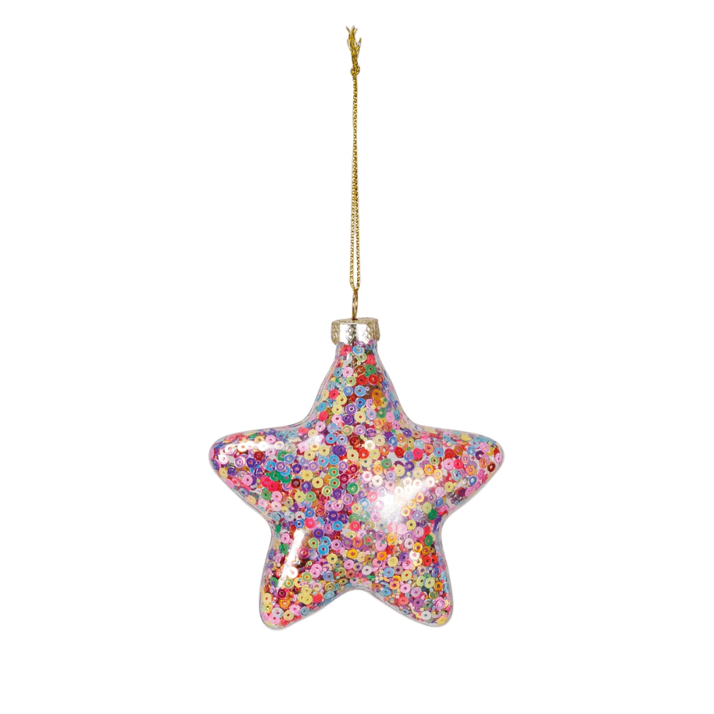 Glass Sequin Star Ornament, Shopsweetluluss
