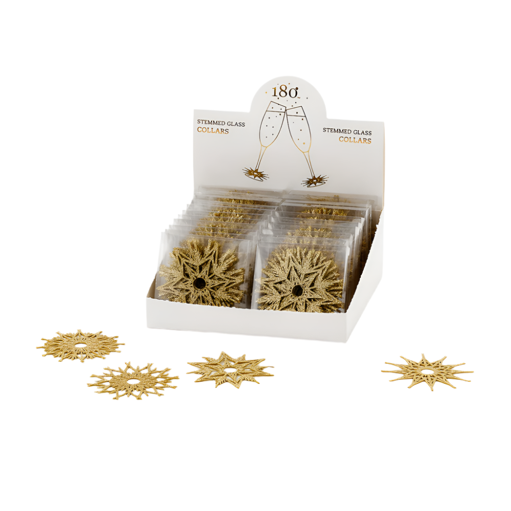 Glitter Snowflake Stemmed Glassware Collar Set, Shopsweetluluss