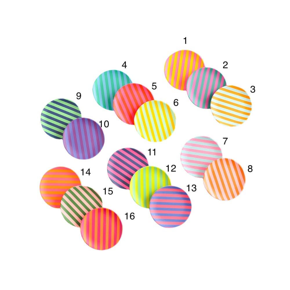 Glitterville Melamine Stripe Dessert Plate - 16 Color Options, Shopsweetluluss