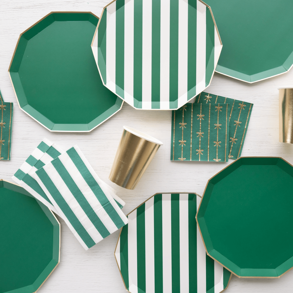 Emerald Green Cabana Stripe Guest Napkins, Shopsweetluluss