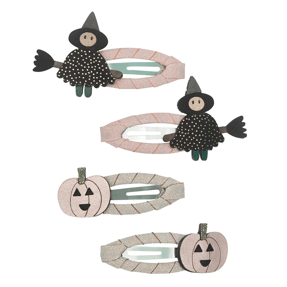 Halloween Witch & Pumpkin Hair Clip Set, Shopsweetluluss