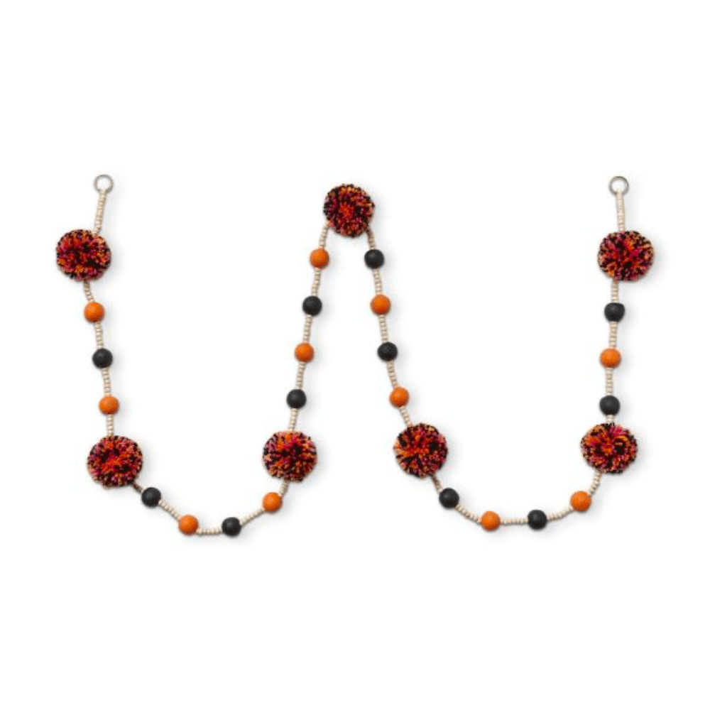 Halloween Pom Pom & Bead Garland - Shopsweetluluss