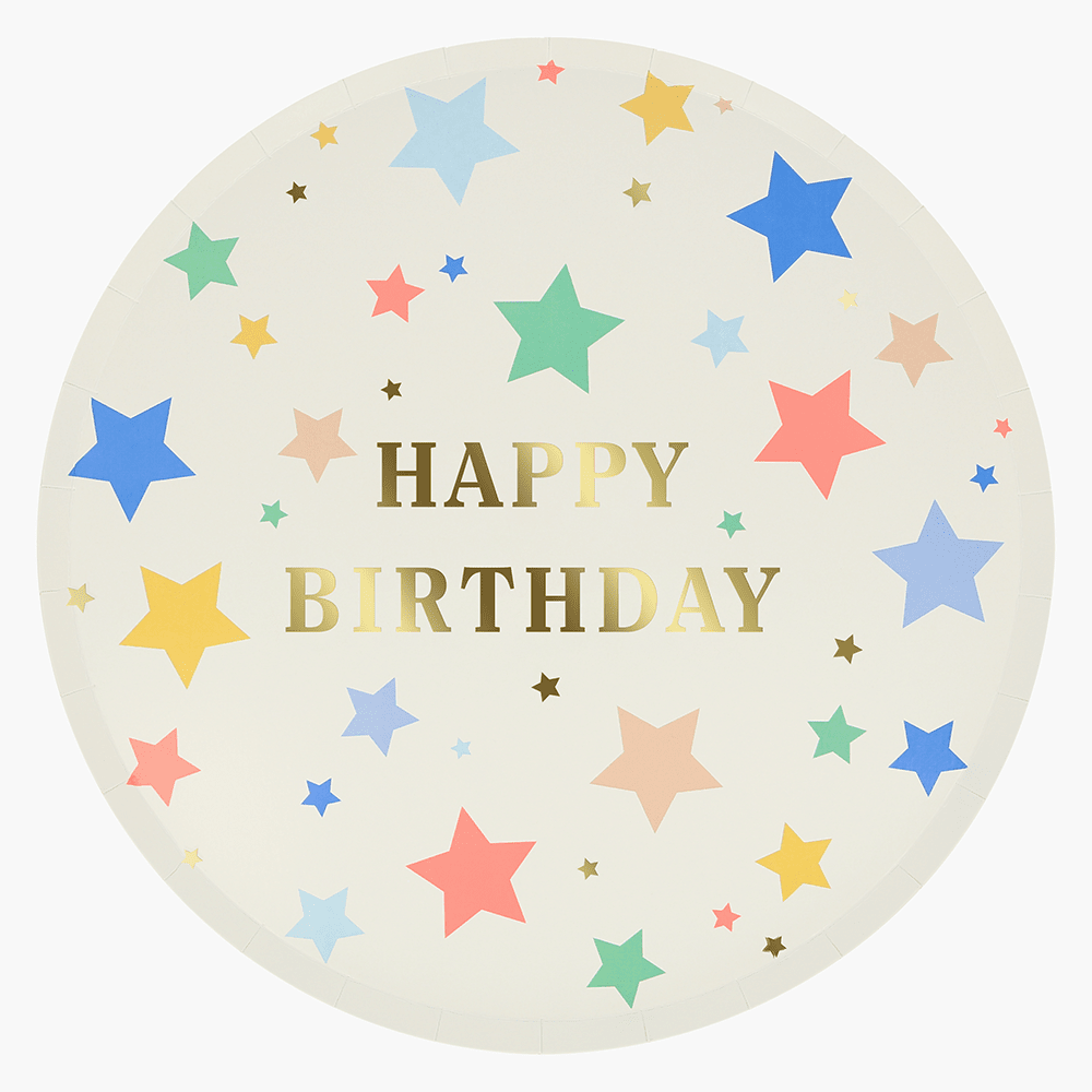 Happy Birthday Stars Dinner Plates, Shopsweetluluss